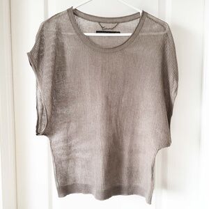 LINE BRAND Chrome Series Open Knit Cap Sleeve Top